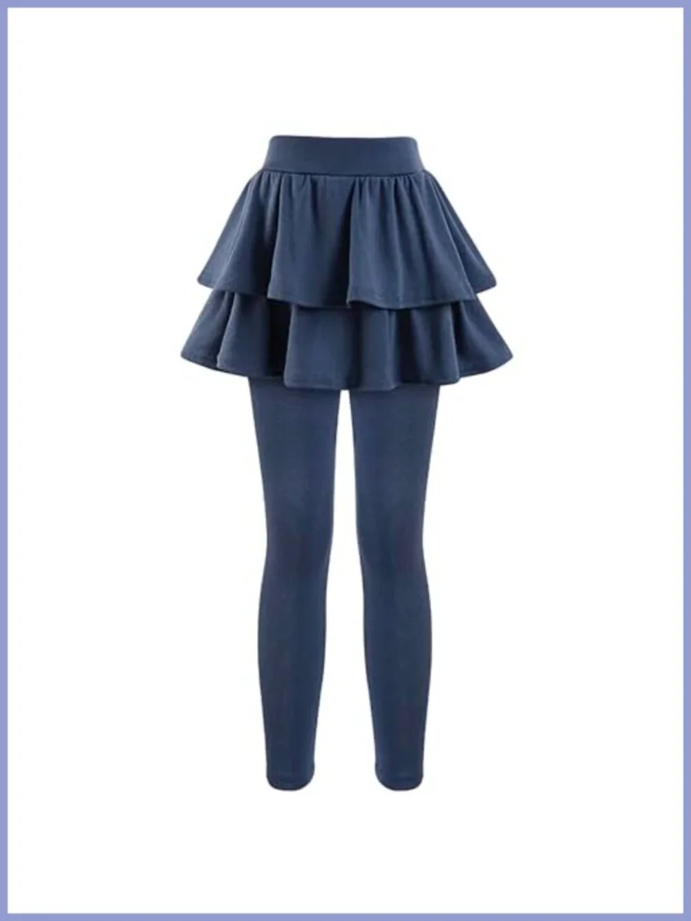 Girls School Uniform Leggings with Skirt Combo Cotton Polyester 2-Pack Stretch